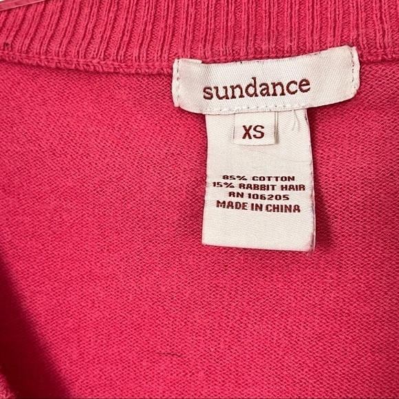 sundance Cotton Rabbit Hair Blend Half Button Detail Coral Sweater XS - Picture 4 of 4